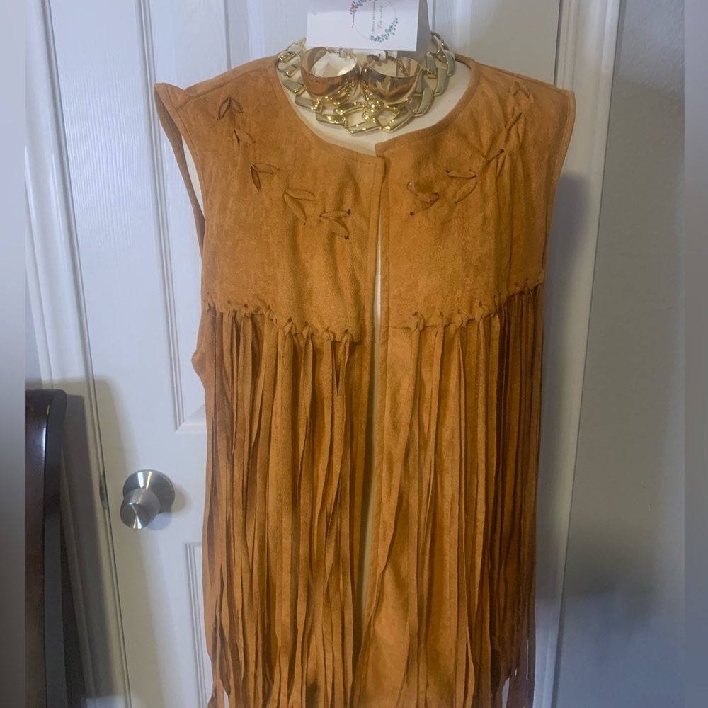 Hot touch fall suede ranch vest